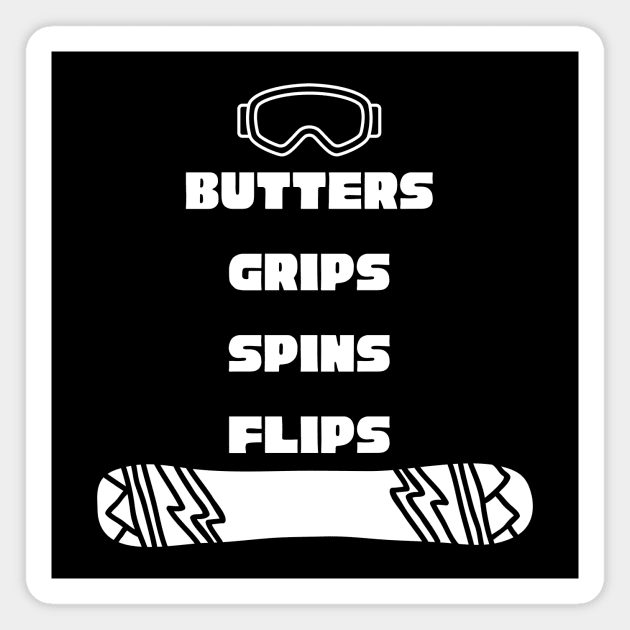 Lispe Snowboard Butters Grips Spins Flips Magnet by Lispe